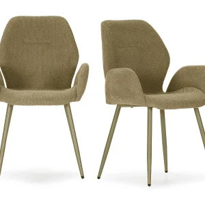 Fauteuils set van 2 in stoffen met metalen poten, H86 cm – SOLA