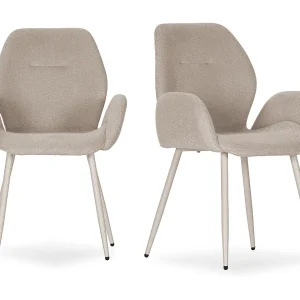 Fauteuils set van 2 in stoffen met metalen poten, H86 cm – SOLA