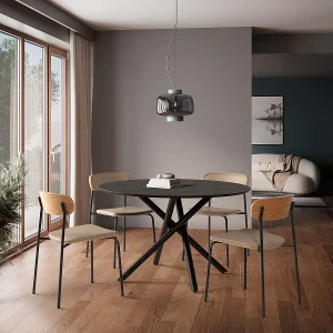 Eettafel Ronde met metalen poten Ø120 cm – MAYA Eettafel Ronde met metalen poten Ø120 cm – MAYA