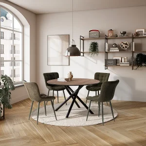 Eettafel Ronde met metalen poten Ø120 cm – MAYA Eettafel Ronde met metalen poten Ø120 cm – MAYA