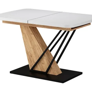 Eettafel eik wit/goud 120x80x77.4 fenaro