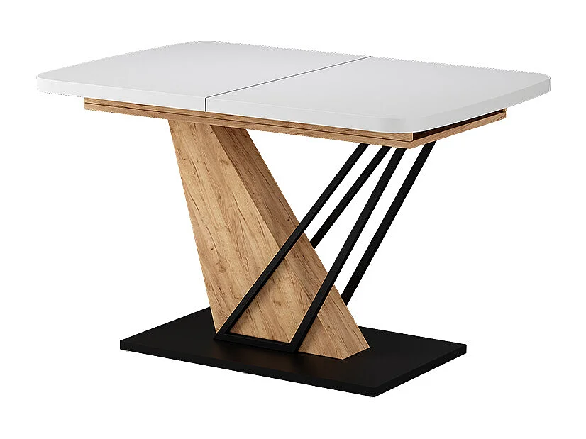Eettafel eik wit/goud 120x80x77.4 fenaro