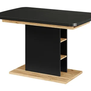 Eettafel zwart/gouden eik 120x80x77.3 fenaro Eettafel zwart/gouden eik 120x80x77.3 fenaro