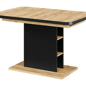 Eettafel zwart/eiken 120x80x77.3 fenaro Eettafel zwart/eiken 120x80x77.3 fenaro