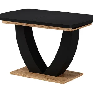 Eettafel zwart/gouden eik 120x80x77.4 fenaro Eettafel zwart/gouden eik 120x80x77.4 fenaro
