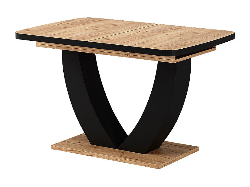 Eettafel zwart/eiken 120x80x77.4 fenaro