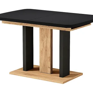 Eettafel zwart/gouden eik 120x80x77.3 fenaro Eettafel zwart/gouden eik 120x80x77.3 fenaro