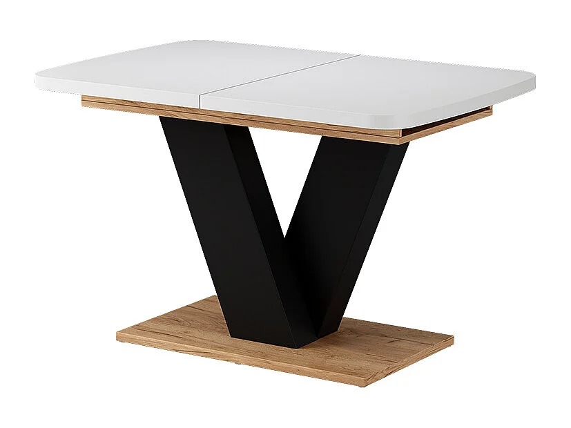 Eettafel eik wit/goud 120x80x77.4 fenaro