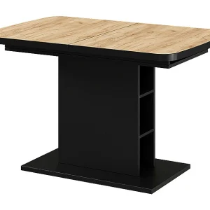 Eettafel goldkraft eik/zwart 120x80x3.6 fenaro