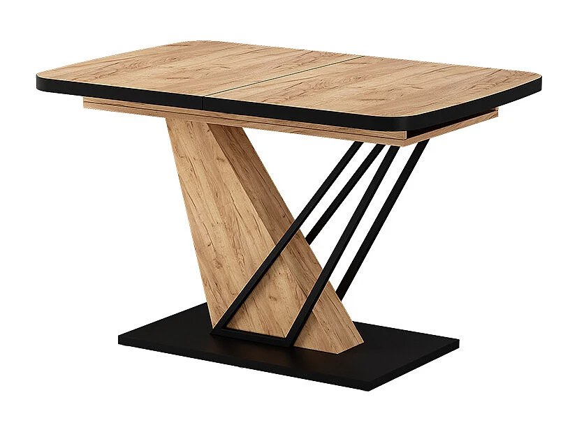 Eettafel zwart/eiken 120x80x77.4 fenaro