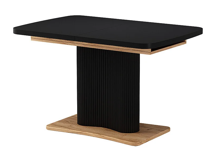 Eettafel zwart/eiken 120x80x77.4 fenaro