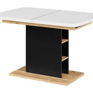 Eettafel eik wit/goud 120x80x77.3 fenaro Eettafel eik wit/goud 120x80x77.3 fenaro