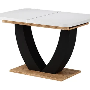 Eettafel eik wit/goud 120x80x77.4 fenaro