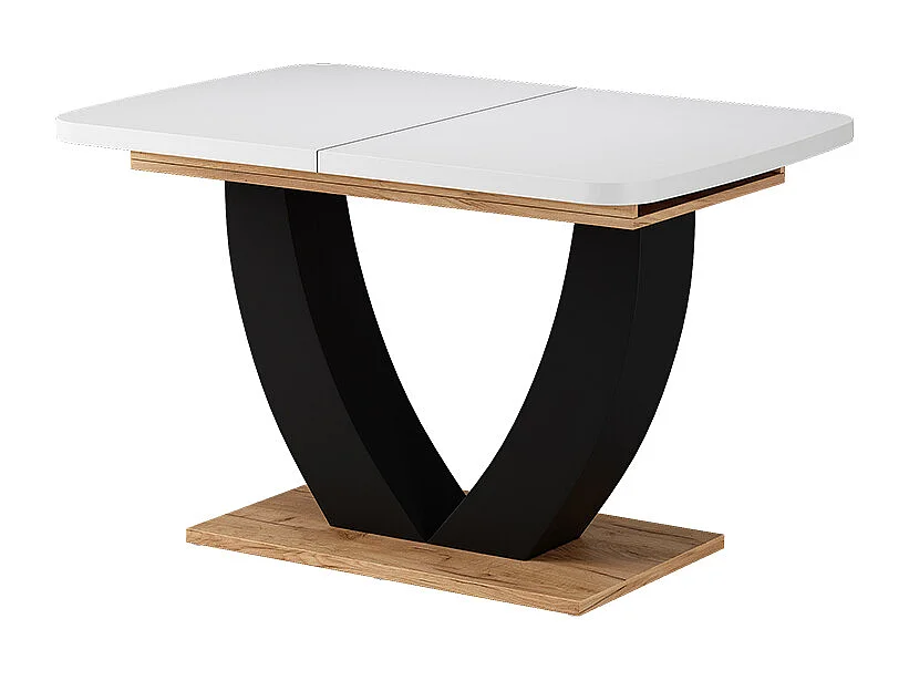 Eettafel eik wit/goud 120x80x77.4 fenaro