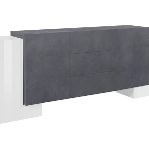 Dmora Dressoir Fabio 45x210x85h cm Wit 4 Planken 3 Laden, Dressoir 8 Vakken Made in Italy Dmora Dressoir Fabio 45x210x85h cm Wit 4 Planken 3 Laden, Dressoir 8 Vakken Made in Italy