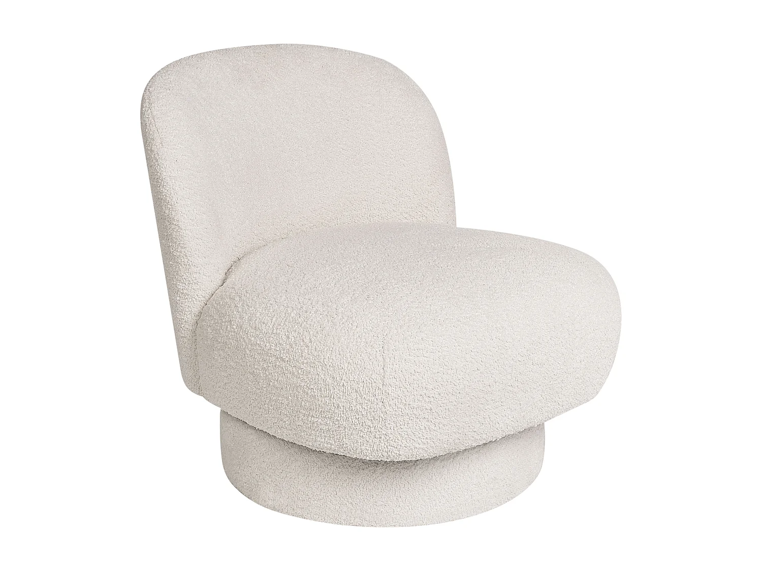 Draaifauteuil AYLO Draaibaar Bouclé Gebroken wit