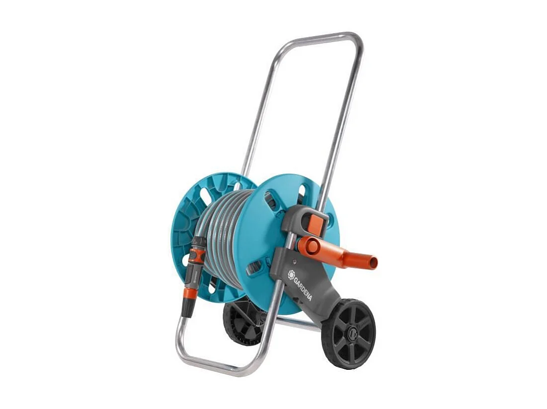 GARDENA CleverRoll S slanghaspel met 20m slang, verstelbare sproeier, telescopische handgreep, Aquastop druppelstop, vorst- en UV-bestendig