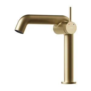EMKE design wastafelkraan mengkraan messing keramisch binnenwerk champagne goud H.22,2 cm EMKE design wastafelkraan mengkraan messing keramisch binnenwerk champagne goud H.22,2 cm
