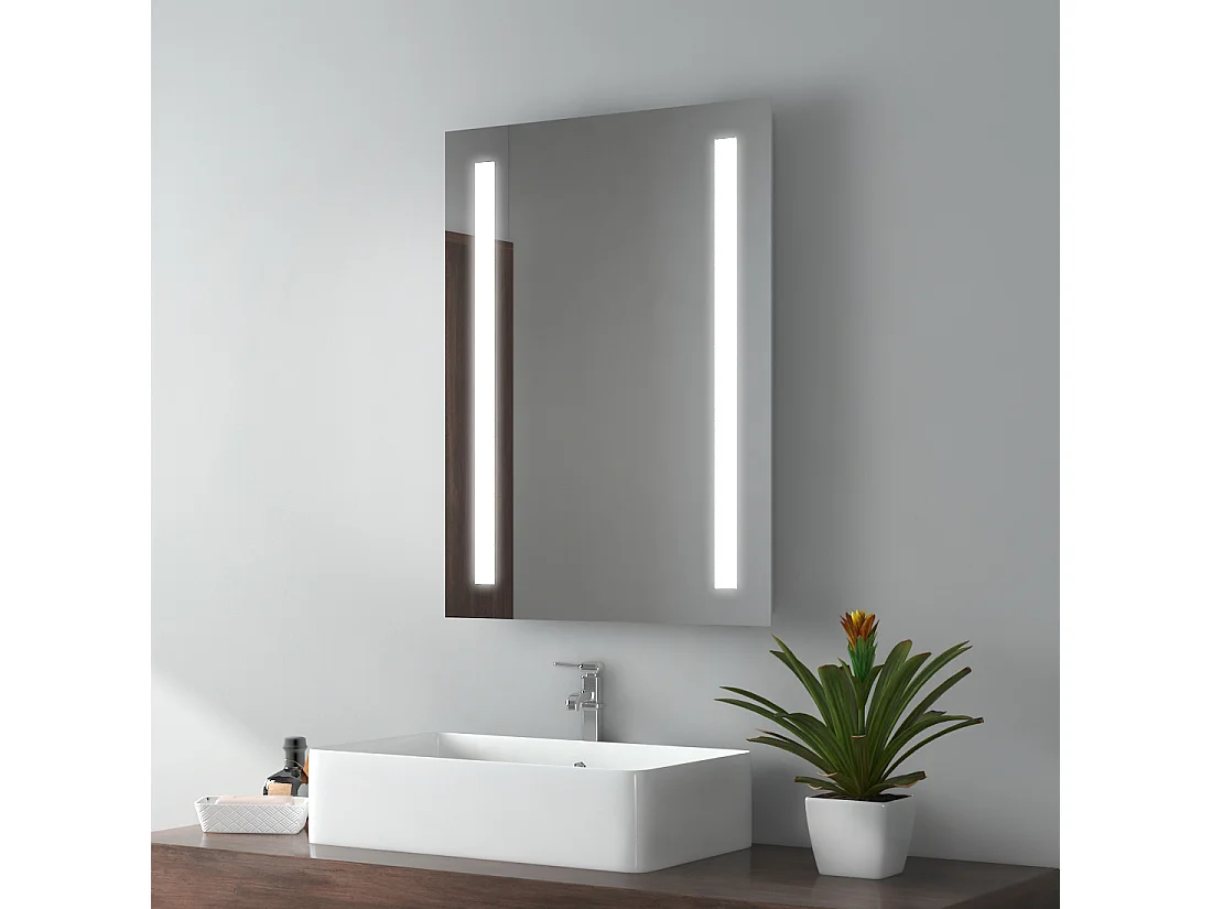 EMKE LED badkamerspiegel 50x70 cm met verlichting koud wit wandspiegel IP44