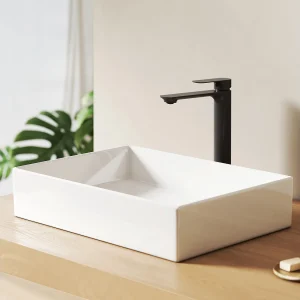 EMKE Witte keramische wastafel 510x370x110 mm, vierkante wastafel voor op het aanrecht