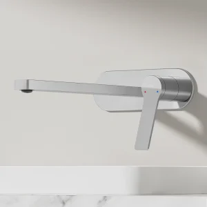 EMKE inbouw wastafelkraan wandkraan mengkraan messing keramisch binnenwerk chroom L.21 cm EMKE inbouw wastafelkraan wandkraan mengkraan messing keramisch binnenwerk chroom L.21 cm