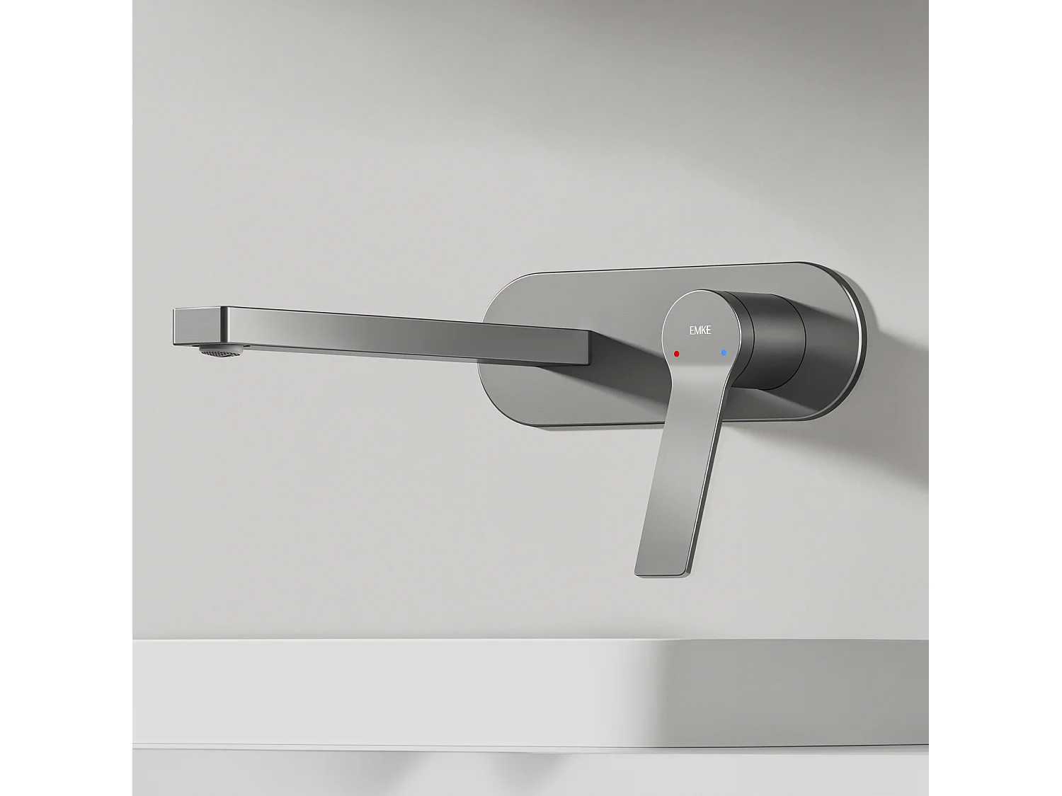 EMKE inbouw wastafelkraan wandkraan mengkraan messing keramisch binnenwerk antraciet L.21 cm