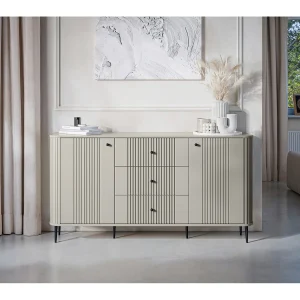 Dressoir 2 deuren 3 laden met metalen voet 160×85 cm Dressoir 2 deuren 3 laden met metalen voet 160×85 cm