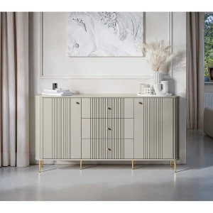 Dressoir 2 deuren 3 laden met metalen voet 160×85 cm Dressoir 2 deuren 3 laden met metalen voet 160×85 cm