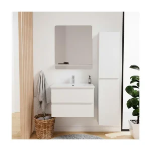 Enkele spoelbakset 60 cm + kraan + spiegel + SORRENTO kolom Enkele spoelbakset 60 cm + kraan + spiegel + SORRENTO kolom