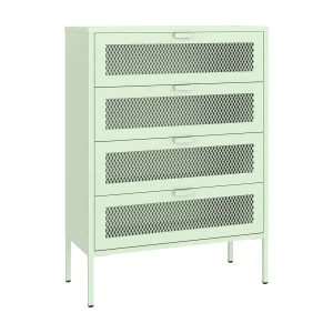 EMMA 4-deurs limegroen metalen schoenenkast EMMA 4-deurs limegroen metalen schoenenkast