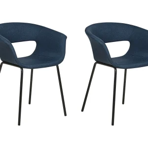 Set van 2 eetkamerstoelen ELMA Donkerblauw Set van 2 eetkamerstoelen ELMA Donkerblauw