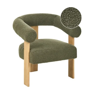 Fauteuil ILBRO Bouclé Groen/Lichtbruin Fauteuil ILBRO Bouclé Groen/Lichtbruin