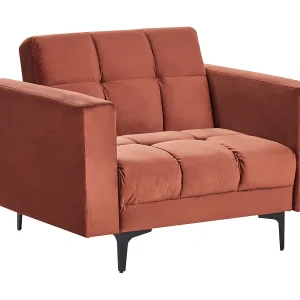 Fauteuil ALNES Fluweel Lichtrood