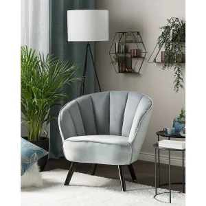 Fauteuil fluweel lichtgrijs DALA Fauteuil fluweel lichtgrijs DALA