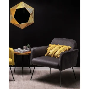 Fauteuil NARKEN Fluweel Grijs Fauteuil NARKEN Fluweel Grijs