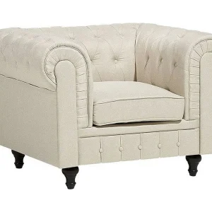 Fauteuil stof beige CHESTERFIELD Fauteuil stof beige CHESTERFIELD