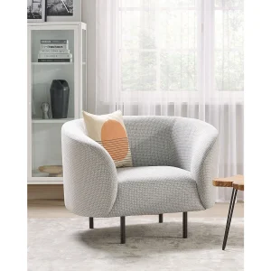 Fauteuil stof zwart/wit LOEN