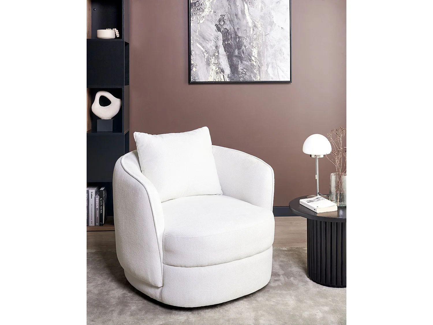 Draaifauteuil ANDALEN Gebroken wit