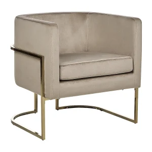 Fauteuil fluweel taupe SIRKKA Fauteuil fluweel taupe SIRKKA