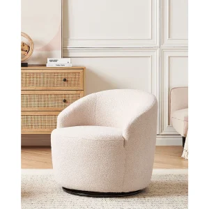 Fauteuil bouclé beige DAVIK