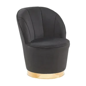 Fauteuil fluweel zwart ALBY Fauteuil fluweel zwart ALBY