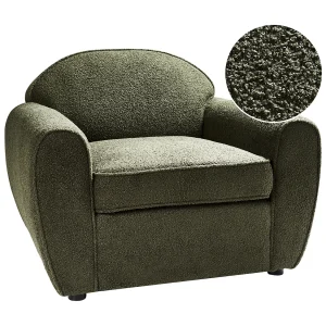 Fauteuil ELLEDE Bouclé Donkergroen Fauteuil ELLEDE Bouclé Donkergroen