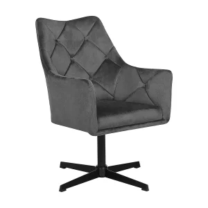 Fauteuil fluweel donkergrijs VAKSALA Fauteuil fluweel donkergrijs VAKSALA
