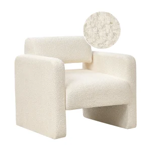 Fauteuil HALLSBERG Bouclé Gebroken wit Fauteuil HALLSBERG Bouclé Gebroken wit