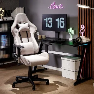 Gamestoel Draaibaar WARRIOR Lichtgrijs Gamestoel Draaibaar WARRIOR Lichtgrijs
