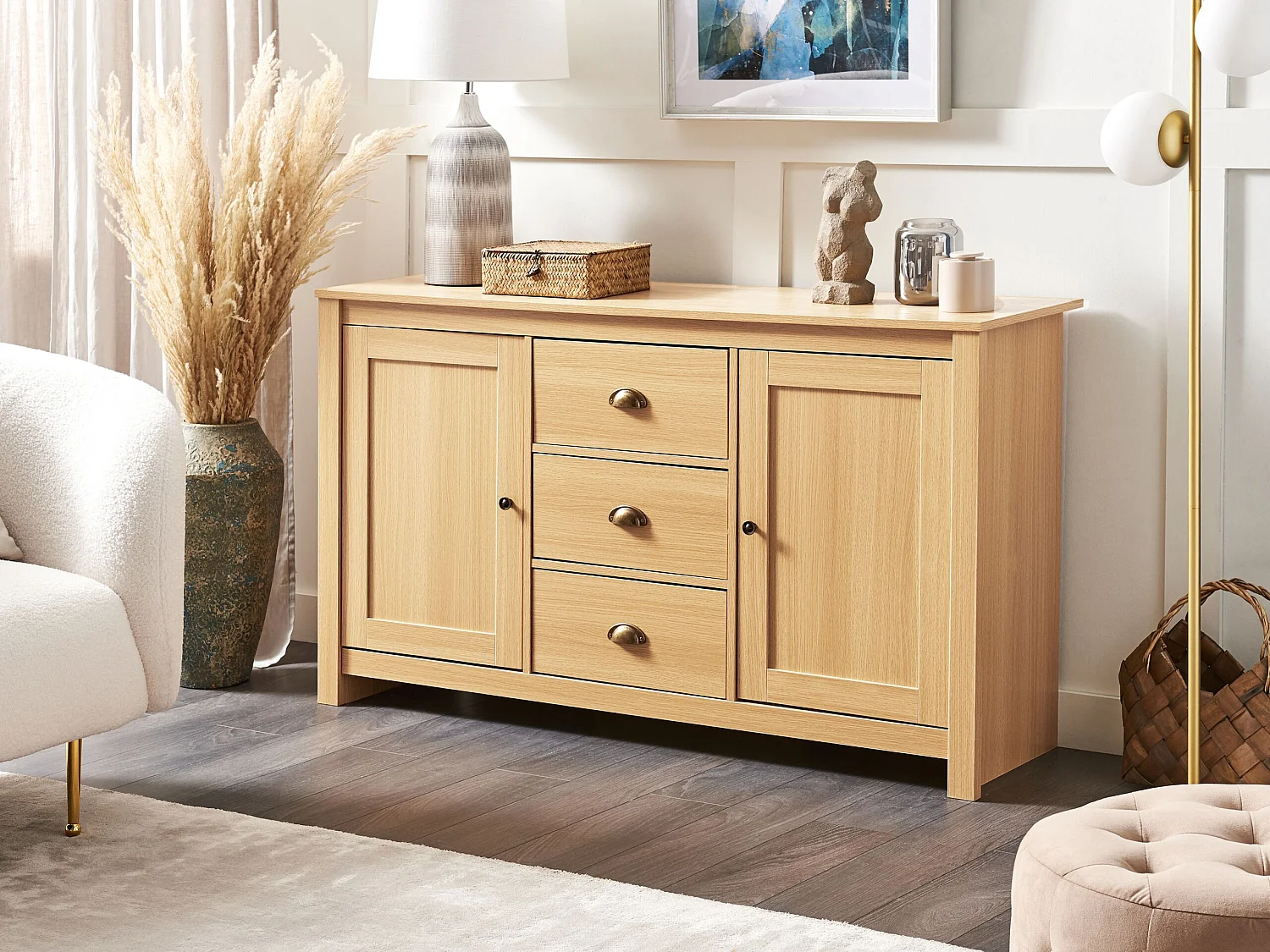 Dressoir met 2 deuren LANSIN Lichtbruin