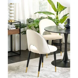 Set van 2 eetkamerstoelen MAGALIA Fluweel Beige