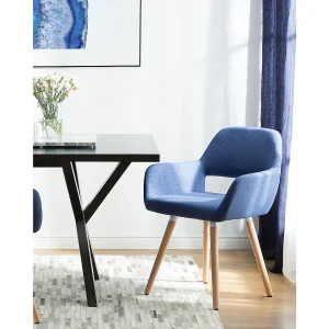 Set van 2 eetkamerstoelen CHICAGO Stof Marineblauw Set van 2 eetkamerstoelen CHICAGO Stof Marineblauw