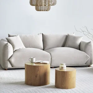 Bank LUVOS Fluweel Taupe 3-zitter Bank LUVOS Fluweel Taupe 3-zitter