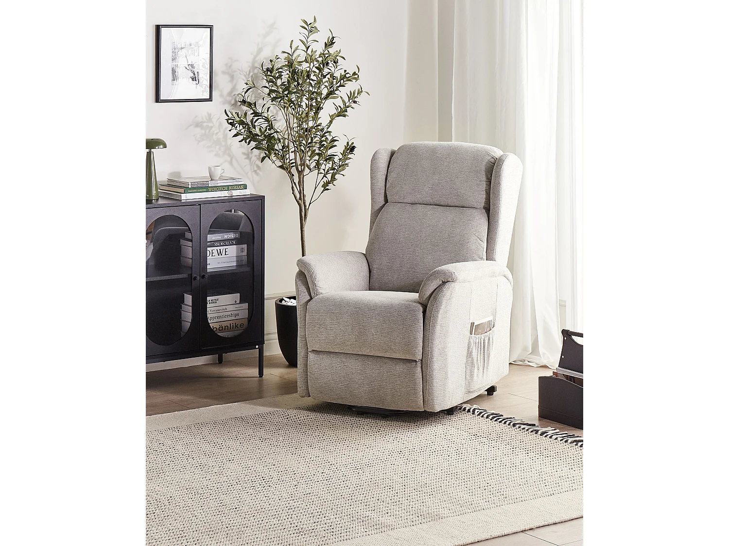 Elektrische relaxfauteuil ELEGY Stof Lichtgrijs